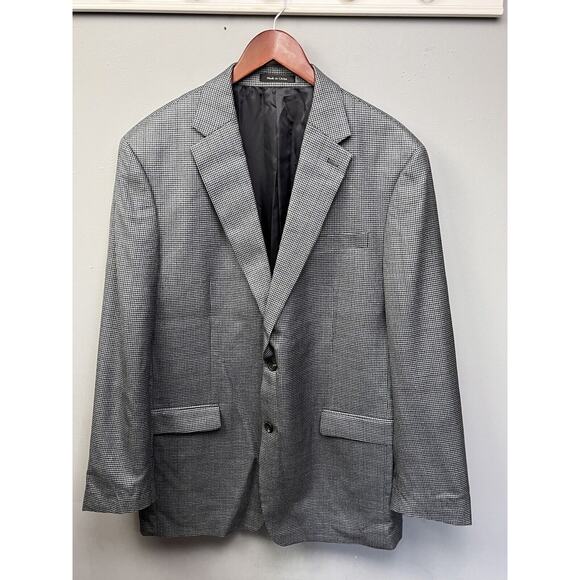 Chaps Sport Coat Mens Size 44L Silk Wool Two Button Single Vented Gray Blue - Picture 1 of 11